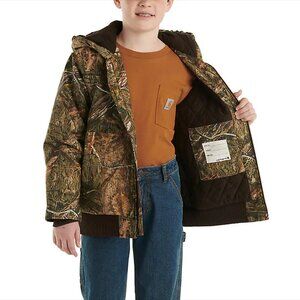 Carhartt Boys' Zip-Front Canvas Insulated Hooded Camo Jacket (Child/Youth)